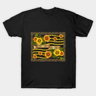 Vintage Charm: Sunflowers and Amber T-Shirt